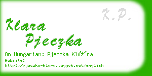 klara pjeczka business card